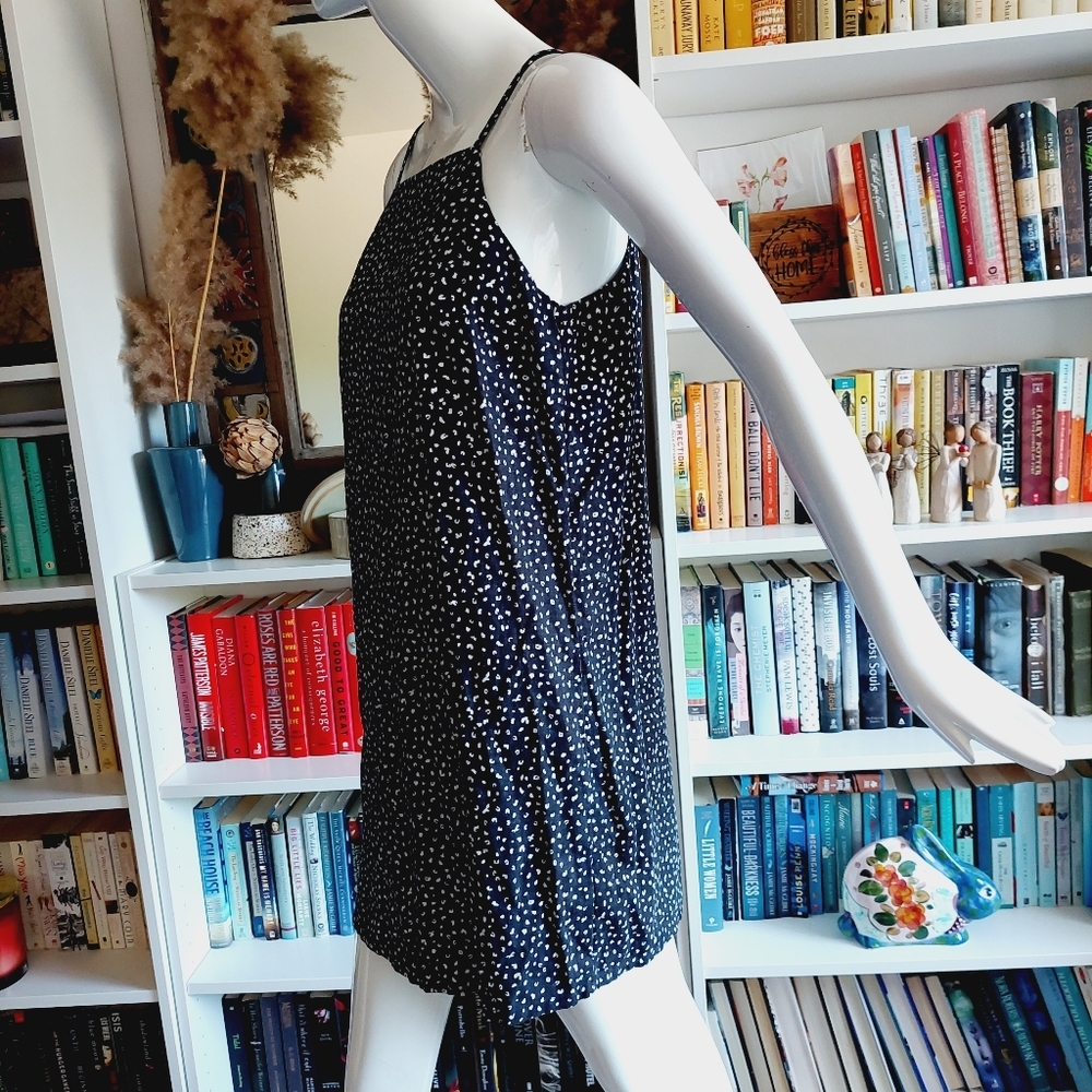 Old Navy | Linen Halter Mini Dress Neutral Leopard Print Keyhole P661 - Picture 4 of 10